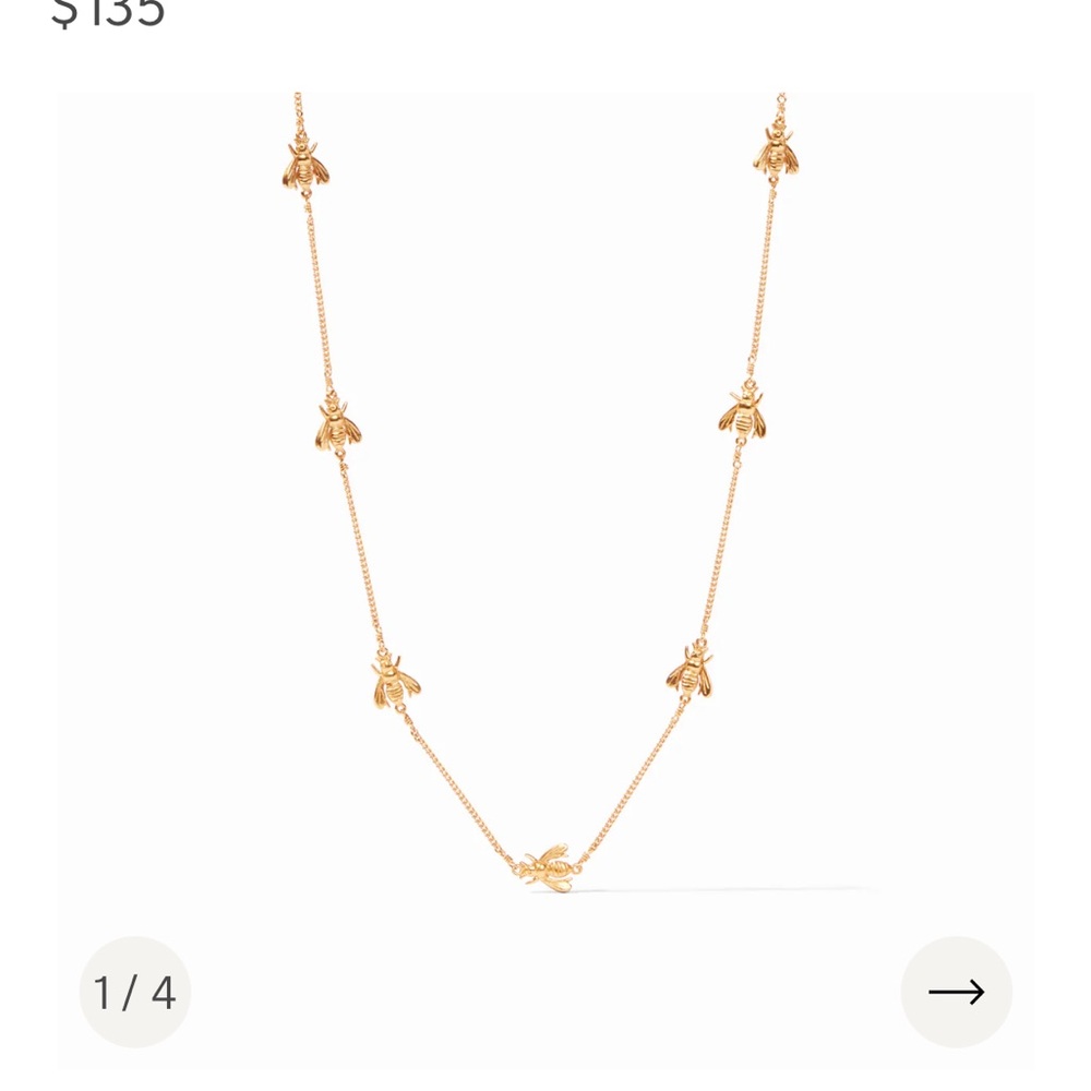 JULIE VOS Gold Bee Charm Necklace